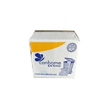 Canhome Jumbo Boy Mavi 10 Adetlik 25 Rulo 80x110 cm 80 lt Çöp Poşeti