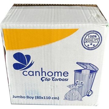 Canhome Jumbo Boy Mavi 10 Adetlik 25 Rulo 80x110 cm 80 lt Çöp Poşeti
