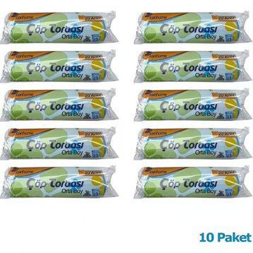 Canhome Mavi 20 Adetlik 10 Rulo Orta Boy 55x60 cm 30 lt Çöp Poşeti