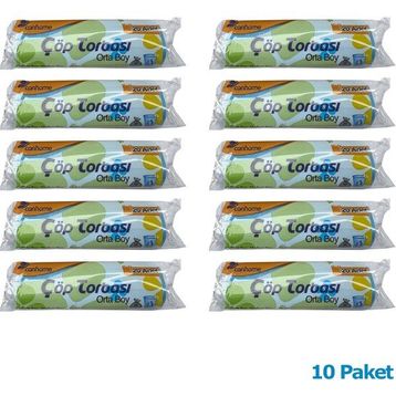 Canhome Mavi 20 Adetlik 10 Rulo Orta Boy 55x60 cm 30 lt Çöp Poşeti