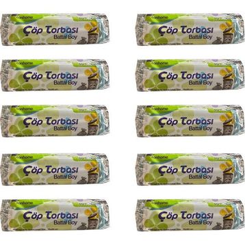Canhome Mavi Büyük Boy 10 Adetlik 10 Rulo Battal 75x90 cm 30 lt Çöp Poşeti
