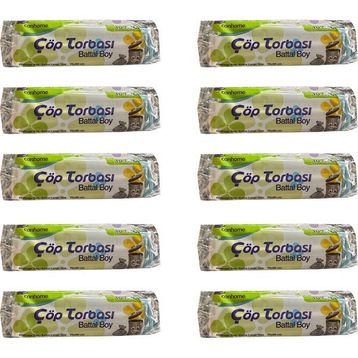 Canhome Mavi Büyük Boy 10 Adetlik 10 Rulo Battal 75x90 cm 30 lt Çöp Poşeti