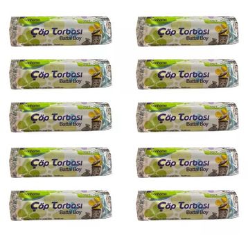 Canhome Mavi Büyük Boy 10 Adetlik 10 Rulo Battal 75x90 cm 30 lt Çöp Poşeti