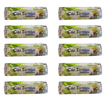 Canhome Mavi Büyük Boy 10 Adetlik 10 Rulo Battal 75x90 cm 30 lt Çöp Poşeti