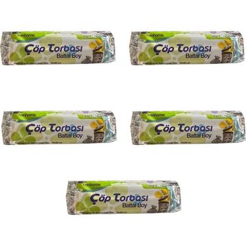 Canhome Mavi Büyük Boy Battal 75x90 cm 10 Adetlik 5 Rulo 30 lt Çöp Poşeti