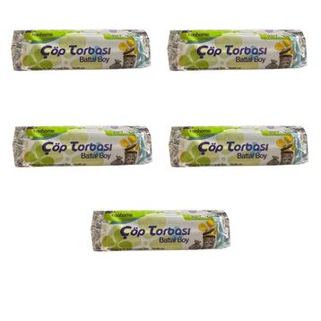 Canhome Mavi Büyük Boy Battal 75x90 cm 10 Adetlik 5 Rulo 30 lt Çöp Poşeti
