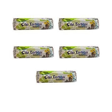 Canhome Mavi Büyük Boy Battal 75x90 cm 10 Adetlik 5 Rulo 30 lt Çöp Poşeti