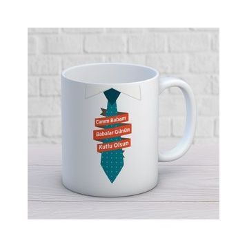 Canım Babam Kravat İki Tarafı Baskılı Kupa