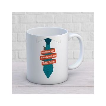 Canım Babam Kravat İki Tarafı Baskılı Kupa