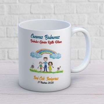 Canım Babamız Aile İki Tarafı Baskılı Kupa