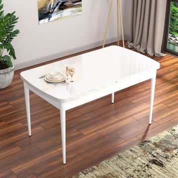 Canisa Concept Are Serisi 80x132 cm Açılabilir Beyaz Mdf Mutfak Masası