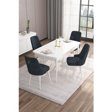 Canisa Concept Are Serisi 80x132 cm Açılabilir Beyaz Mdf Mutfak Masası