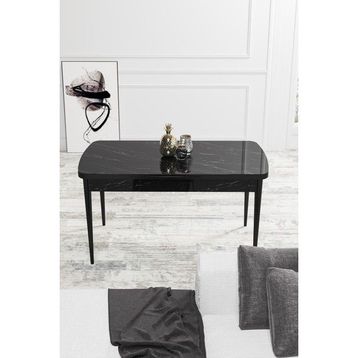 Canisa Concept Are Serisi 80x132 cm Açılabilir Mdf Siyah Mutfak Masası