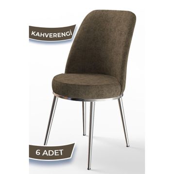 Canisa Concept Dexa Serisi Kahverengi Ayak 6 Adet Mutfak Sandalyesi