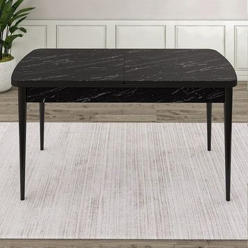 Canisa Concept Nex Serisi 80x132 cm Açılabilir Mdf Siyah Mutfak Masası