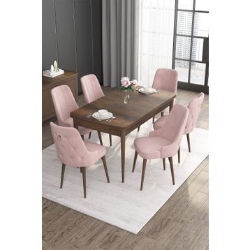 Canisa Concept Noa Serisi 80x132 cm Açılabilir Mdf Barok Mutfak Masası