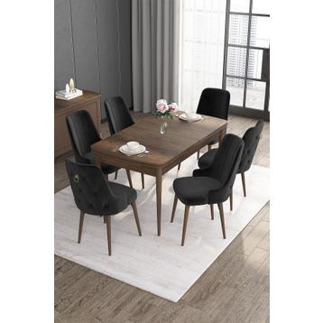 Canisa Concept Noa Serisi 80x132 cm Açılabilir Mdf Barok Mutfak Masası