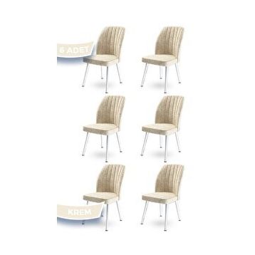 Canisa Concept Platinum 6 Adet Beyaz Ayaklı Mutfak ve Yemek Sandalyesi