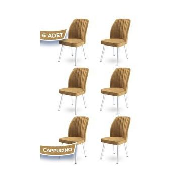 Canisa Concept Platinum 6 Adet Beyaz Ayaklı Mutfak ve Yemek Sandalyesi