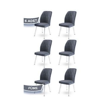 Canisa Concept Platinum 6 Adet Beyaz Ayaklı Mutfak ve Yemek Sandalyesi
