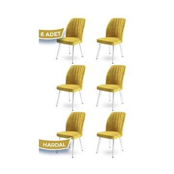 Canisa Concept Platinum 6 Adet Beyaz Ayaklı Mutfak ve Yemek Sandalyesi