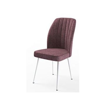 Canisa Concept Platinum Serisi Üst Kalite Metal Beyaz İskeletli 6 Adet Gül Kurusu Mutfak Sandalyesi