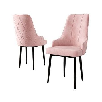 Canisa Concept Trex Serisi 1. Sınıf Babyface Kumaş Sandalye Siyah Metal Ayak Pembe Sandalye