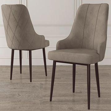 Canisa Eta Serisi 80x132 Açılabilir Mdf Siyah Mermer Desen Masa Takımı ve 4 Adet Cappucino Sandalye