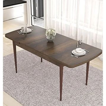 Canisa Eva Serisi 80x132 Açılabilir MDF Barok Ahşap Desen Mutfak Masası ve Füme 4 Sandalye