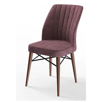 Canisa Eva Serisi 80x132 Açılabilir MDF Barok Ahşap Desen Mutfak Masası ve Gül Kurusu 4 Sandalye