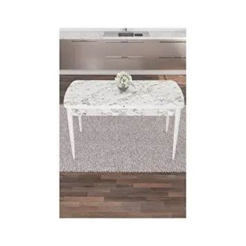 Canisa Eva Serisi Açılabilir 80x132 MDF Beyaz Mermer Yemek Masası