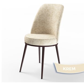 Canisa Han Serisi 70x114 Açılabilir Mdf Barok Ahşap Desen Masa Takımı ve 6 Adet Krem Sandalye