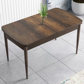 Canisa Han Serisi 70x114 Açılabilir Mdf Barok Ahşap Desen Masa Takımı ve 6 Adet Krem Sandalye