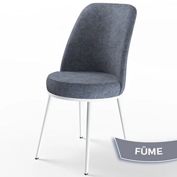 Canisa Han Serisi 70x114 Açılabilir Mdf Beyaz Mermer Desen Masa Takımı ve 6 Adet Füme Sandalye