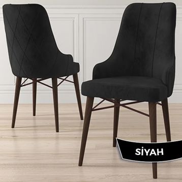 Canisa Kar Serisi 80x132 Açılabilir Mdf Beyaz Ceviz Ayak Masa Takımı ve 4 Adet Siyah Sandalye