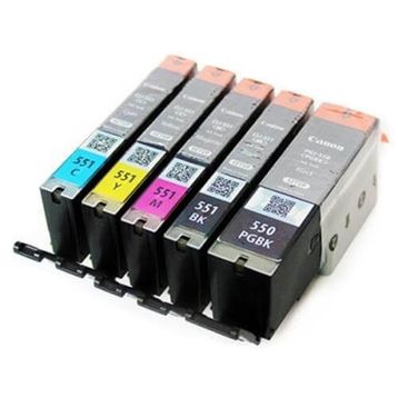 Canon 1 Takım PGI 550/ CLI 551 5 Renk Kurtuş