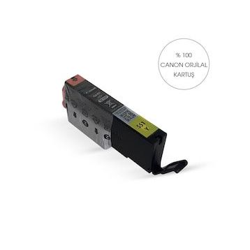 Canon CLI 551 Bitmeyen Kartuş Sistemine Uyumlu Delinmiş Şekilde Sarı Orijinal Kartuş