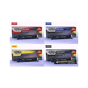 Canon CRG 069 Yüksek Kapasite 4 Renk Set Çipsiz Muadil Toner