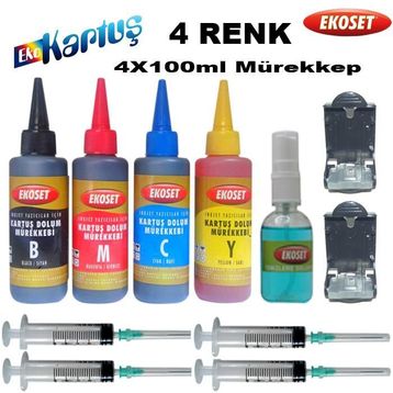 Canon E414 4x100 ml Ekokartuş Dolum Seti Kurtuş
