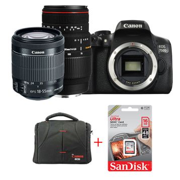 Canon EOS 750D 18-55 - Sigma 70-300mm DSLR Fotoğraf Makinesi