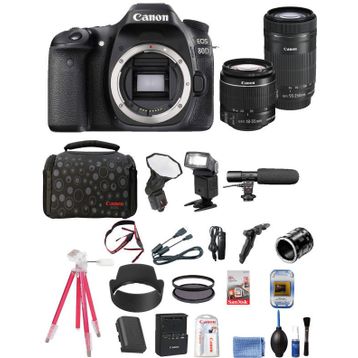 Canon EOS 80D 18-55mm + 55-250mm Lens Siyah DSLR Fotoğraf Makinesi