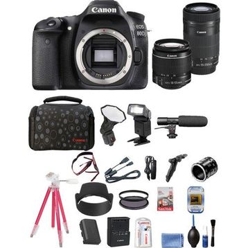 Canon EOS 80D 18-55mm + 55-250mm Lens Siyah DSLR Fotoğraf Makinesi