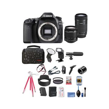 Canon EOS 80D 18-55mm + 55-250mm Lens Siyah DSLR Fotoğraf Makinesi