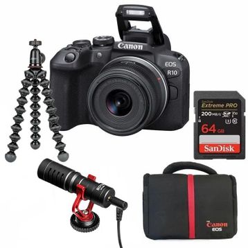 Canon EOS R10 + 18-45 mm Aynasız Fotoğraf Makinesi + Vlog Kit
