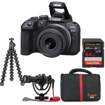 Canon EOS R10 + 18-45 mm Aynasız Fotoğraf Makinesi + Vlog Kit
