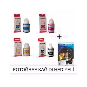 Canon Maxify MB4050 için 1 Takım Photoink Mürekkep Uyumlu Fotoğraf Kağıdı
