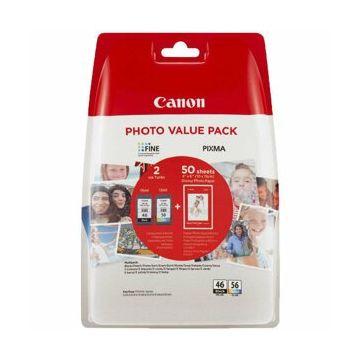 Canon PG-46 Siyah CL-56 Renkli Orijinal Mürekkep Kartuş Seti