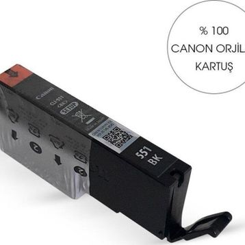 Canon PGI 551 Orijinal Bitmeyen Kartuş Sistemine Uyumlu Delinmiş Şekilde Siyah Kartuş