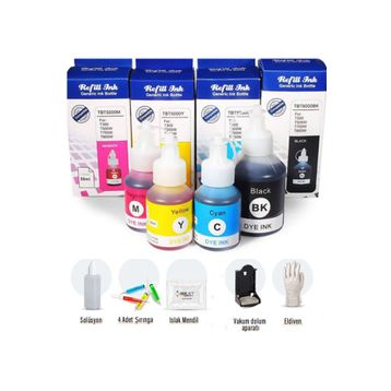 Canon Photo Print Yazıcılar İçin Tüm Modellere Uyumlu Bitmeyen 4 Renk x 1000 ml Mürekkep Seti Kurtuş