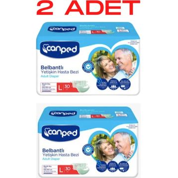 Canped 100-150 cm L Beden 2 Paket 60 Adet Belbantlı Yetişkin Hasta Bezi